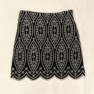 Elegant Black and White Patterned Skirt